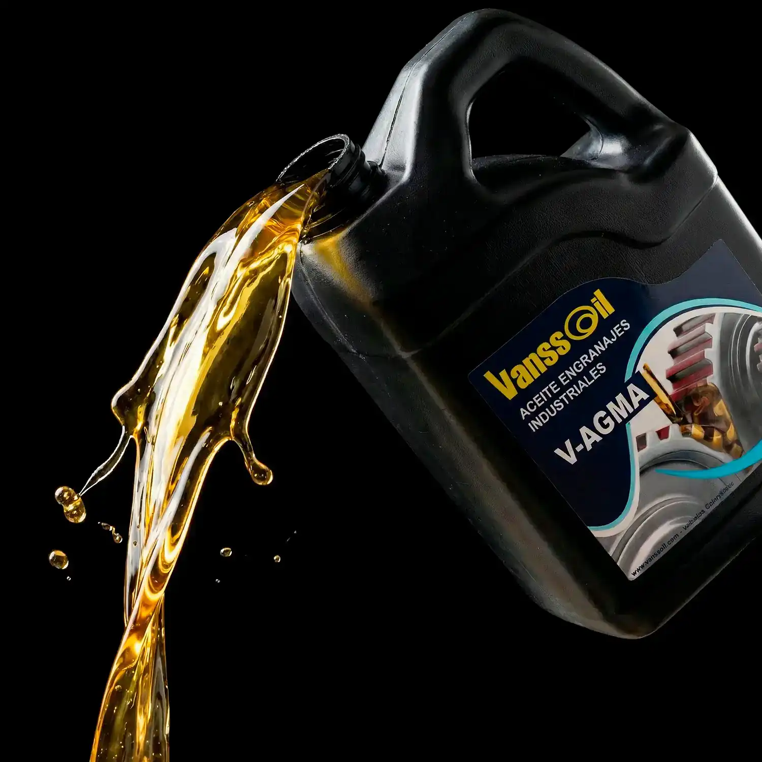 envase galon aceite engranajes vanssoil fondo negro