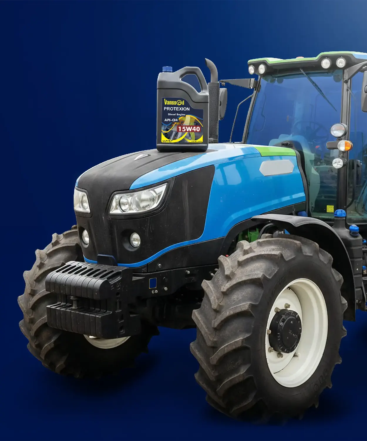 galon 15w40 vanssoil encima de tractor