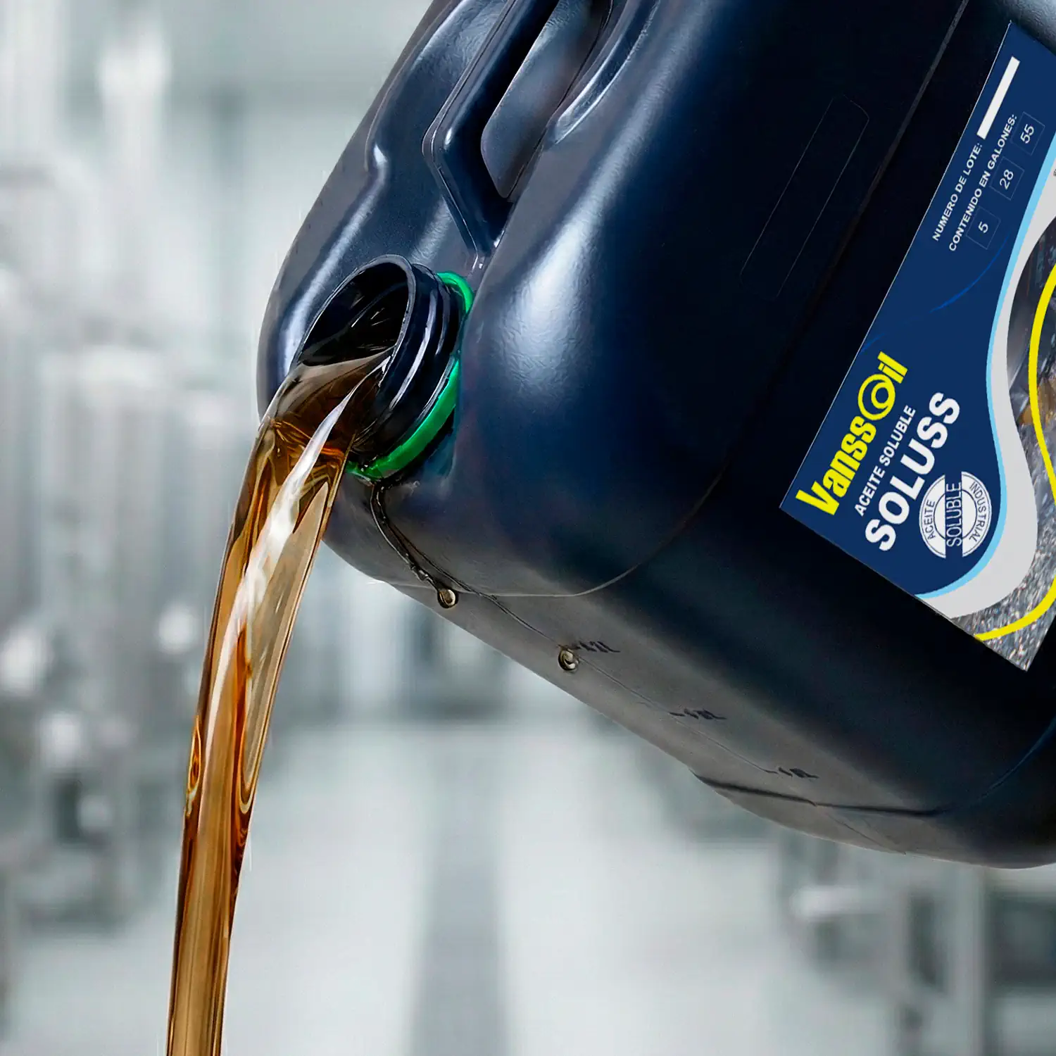 garrafa soluss fondo planta industrial