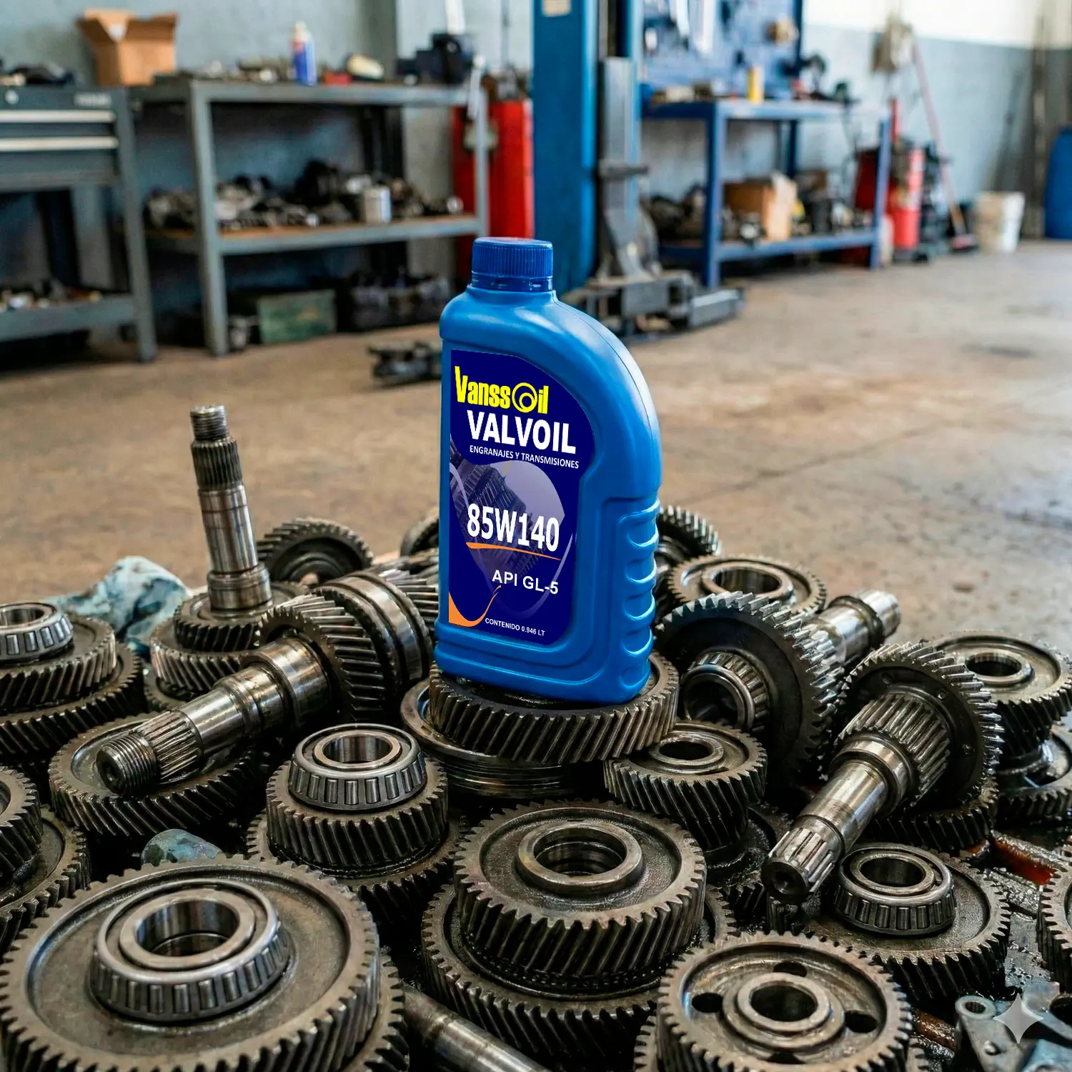 cuarto 85w140 encima de engranajes