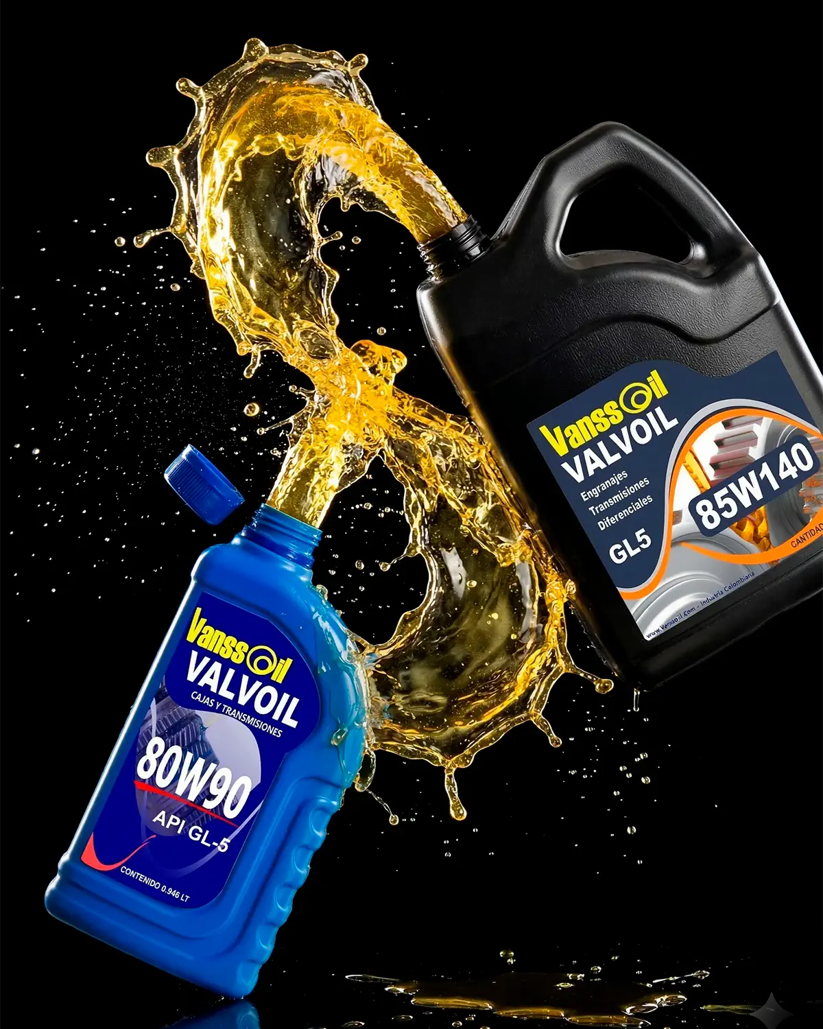 cuarto y galon de 80w90 y 85w140 chorreando aceite